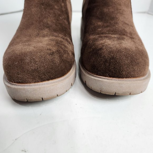 Seven for All Mankind Chelsea Boots Womens 9 Bestie Faux Brown Suede Almond Toe - Picture 4 of 9